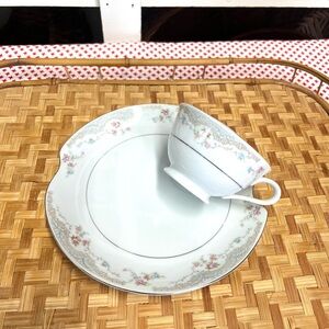 Vintage Jean fine china snack plate and cup Japan replacement